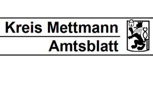 Bild vergrößern: Schriftzug "Kreis Mettmann- Amtsblatt", rechts daneben das Logo des Kreis Mettmann.