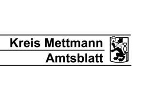 Bild vergrößern: Schriftzug "Kreis Mettmann- Amtsblatt", rechts daneben das Logo des Kreis Mettmann.