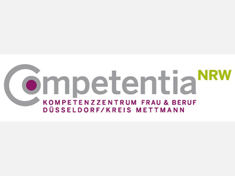 Bild vergrößern: Logo des Competentia NRW mit der Aufschrift Competentia NRW, Kompetenzzentrum Frau und Beruf, Dsseldorf, Kreis Mettmann.