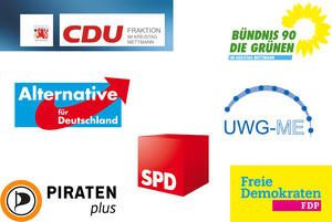 Bild vergrößern: Dargestellt sind die Logos der Fraktionen aller im Kreistag vertretenen Parteien.
