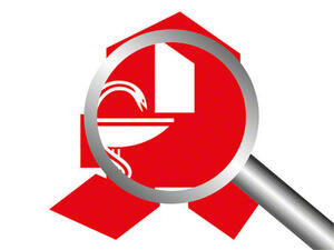 Bild vergrößern: Eine Lupe vergrößert ein rotes Apothekerzeichen.