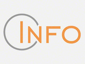 In Großbuchstaben der orangene Schriftzug: "INFO".
