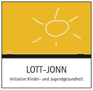 Bild vergrößern: Eine gemalte Sonne auf gelbem Hintergrund mit der Unterschrift "LOTT-JONN".