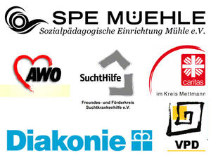 Bild vergrößern: Verschiedene Logos von Betreuungseinrichtungen des Kreises Mettmann.
