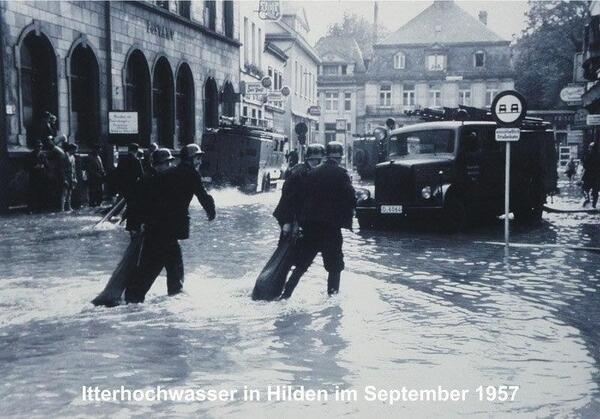 Hochwasser in Hilden 1957