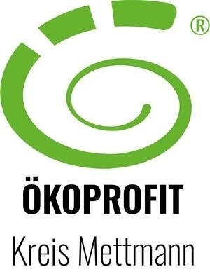Bild vergrößern: Grünes Logo mit der Beschriftung: "Ökoprofit Kreis Mettmann".