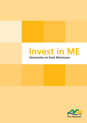 Vorderansicht der Broschüre "Invest in ME. Netzwerke im Kreis Mettmann"