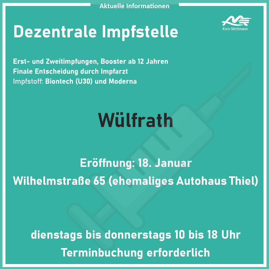 Dezentrale Impfstelle Wülfrath
