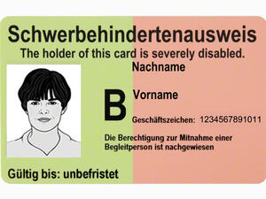 Bild vergrößern: Muster eines Schwerbehindertenausweises.