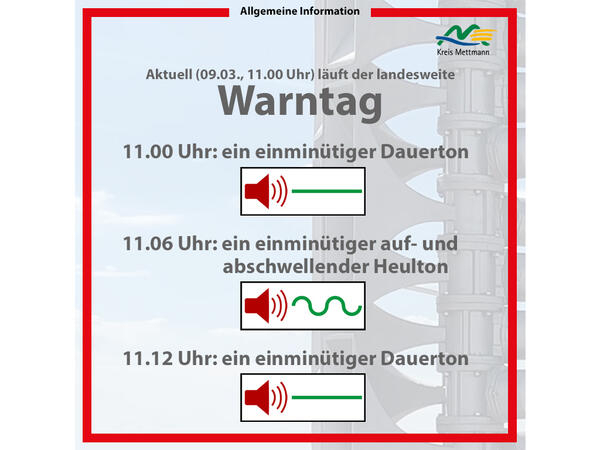 Landesweiter Warntag 9. März