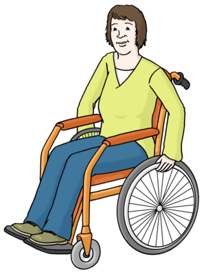 Leichte Sprache: Frau im Rollstuhl