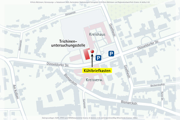 Bild vergrößern: Standort des Kühlbriefkastens