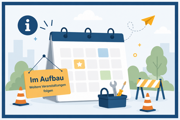 Bild vergr&ouml;&szlig;ern: Illustration zum Aufbau des Veranstaltungsbereichs mit Kalender und Hinweis auf weitere Veranstaltungen